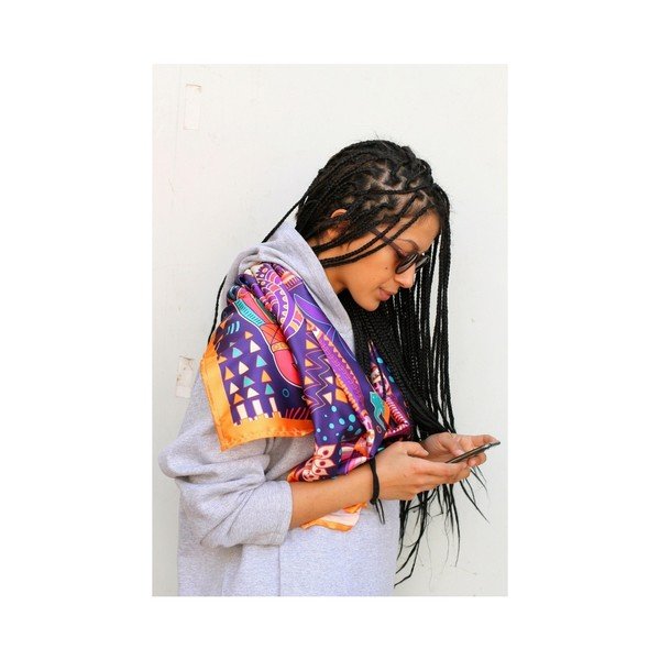 Moteriškas šalikas Madre Selva Electric Animals, 70 x 50 cm-image-1