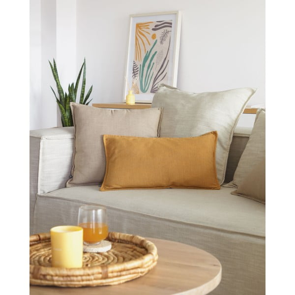 Iš lino mišinio dekoratyvinis pagalvės užvalkalas 50x30 cm Blok – Kave Home-image-3