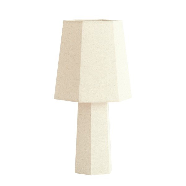 Kreminės spalvos stalinis šviestuvas (aukštis 50 cm) su tekstiliniu gaubtu Musabo – Light & Living