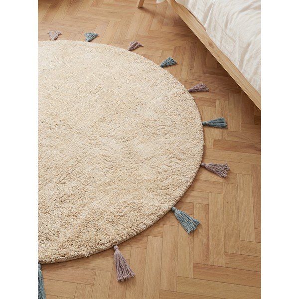 Skalbiamas/rankų darbo kreminės spalvos iš medvilnės vaikiškas kilimas ø160 cm Snuggle Sunna – Hanse Home-image-2