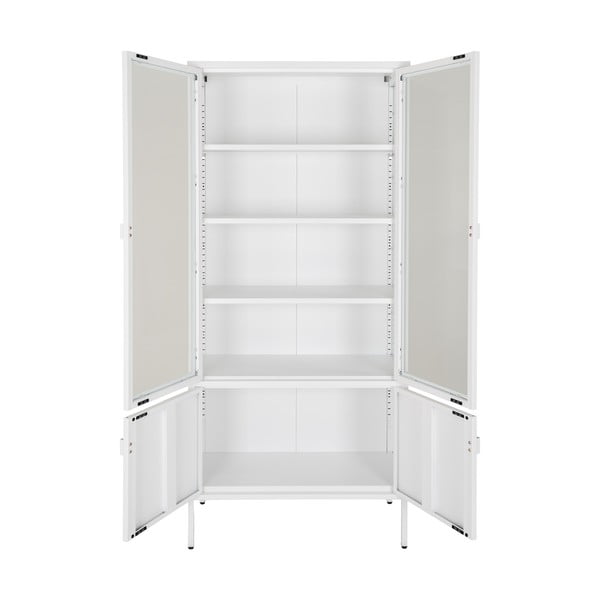 Iš metalo vitrina baltos spalvos 80x180 cm Brisbane – House Nordic-image-2