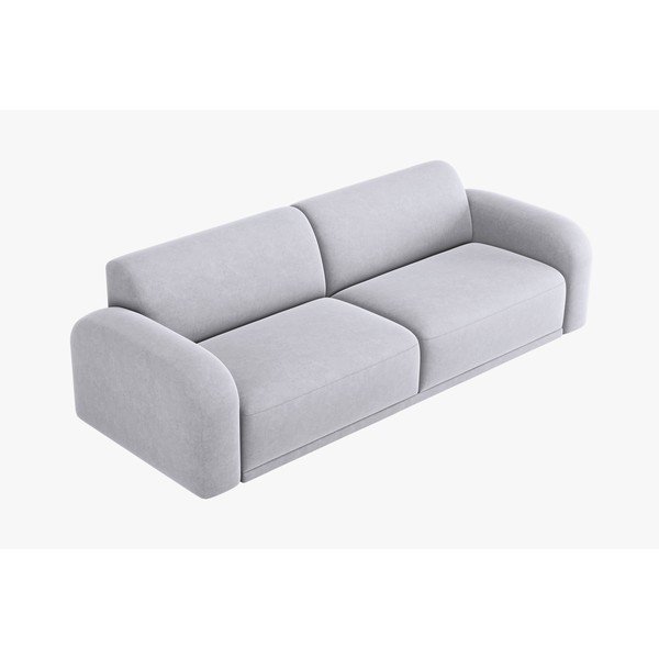 Iš velveto sofa šviesiai pilkos spalvos 242 cm Erin – Micadoni Home-image-3