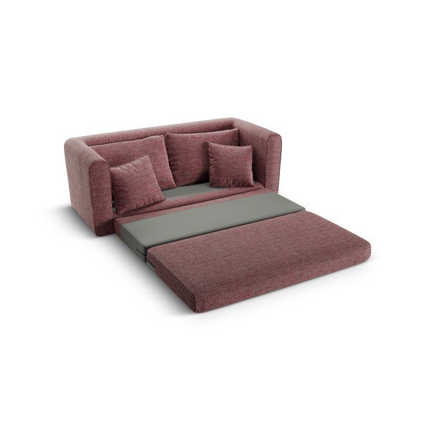 Tamsiai rožinės spalvos sulankstoma sofa 158 cm Lido – Micadoni -image-4