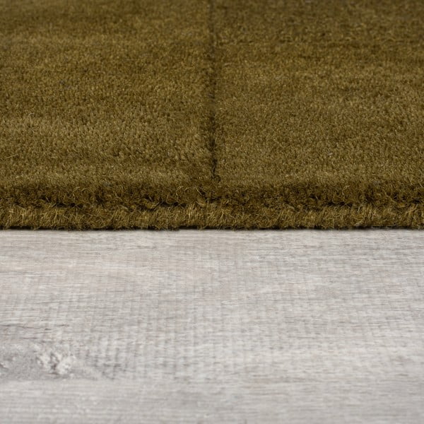 Rankų darbo iš vilnos kilimas khaki spalvos 160x230 cm Checkerboard – Flair Rugs-image-4