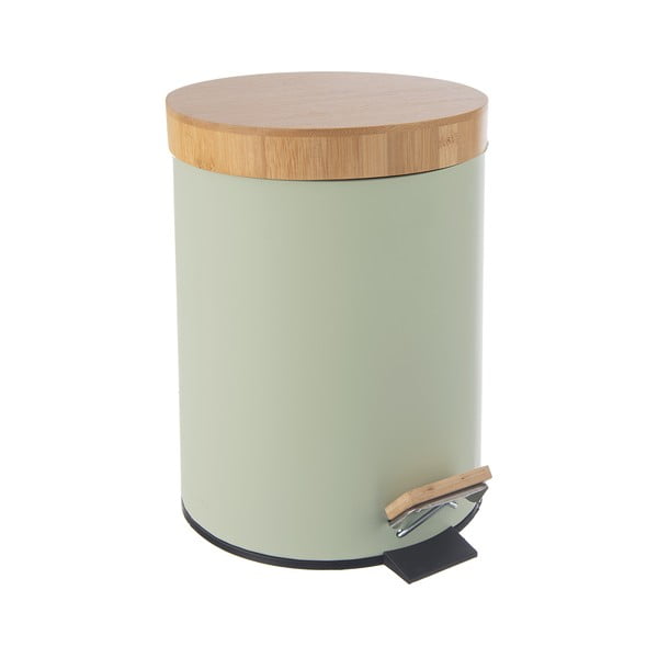 Iš metalo šiukšliadėžė šviesiai žalios spalvos su pedalu 5 l Greenish – Orion-image-4