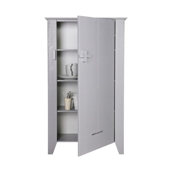 Pilka medinė spintelė WOOOD Gijs-image-3