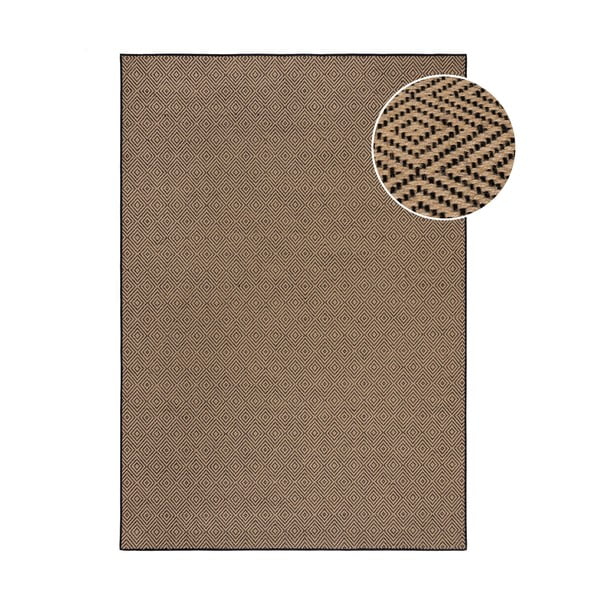 Iš džiuto kilimas juodos spalvos/natūralios spalvos 200x290 cm Diamond – Flair Rugs