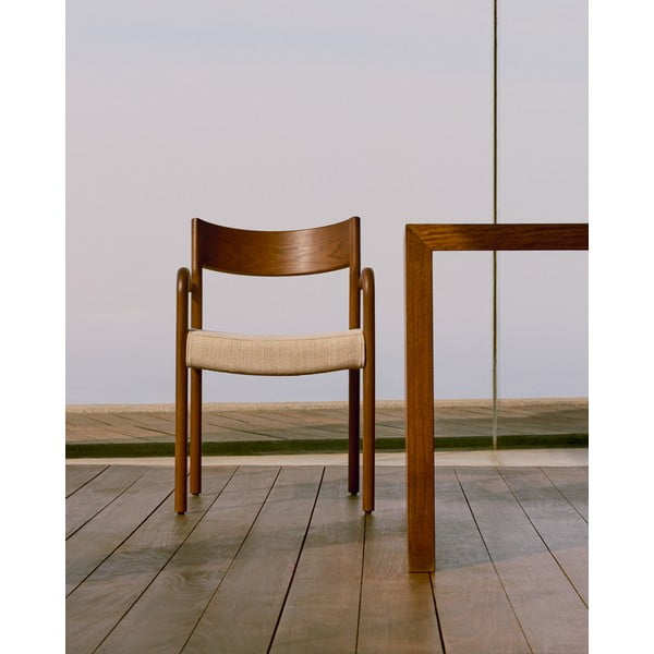 Rudos spalvos/smėlio spalvos valgomojo kėdė Falconera – Kave Home-image-1