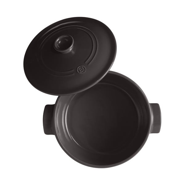 Juodas apvalus puodas su dangteliu Emile Henry, ⌀ 27 cm-image-1