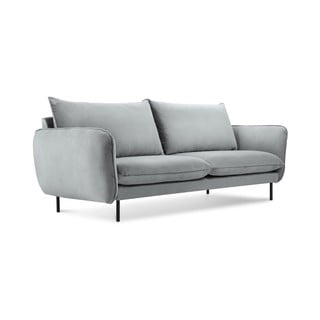 Šviesiai pilka aksominė sofa Cosmopolitan Design Vienna, 160 cm