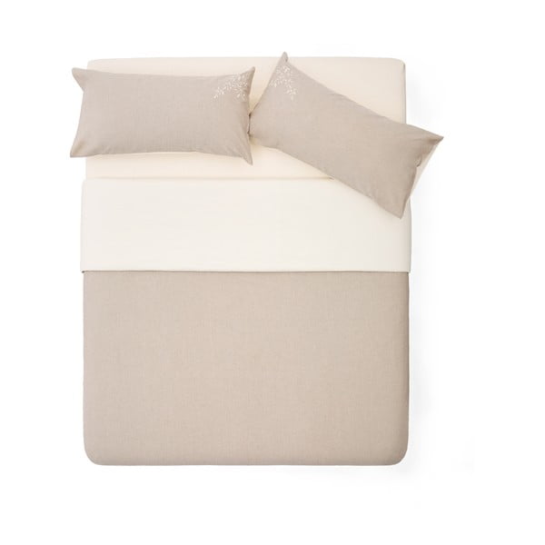 Iš medvilninio perkelio dvigulė/itin ilga patalynė smėlio spalvos 240x220 cm Sotela – Kave Home-image-2