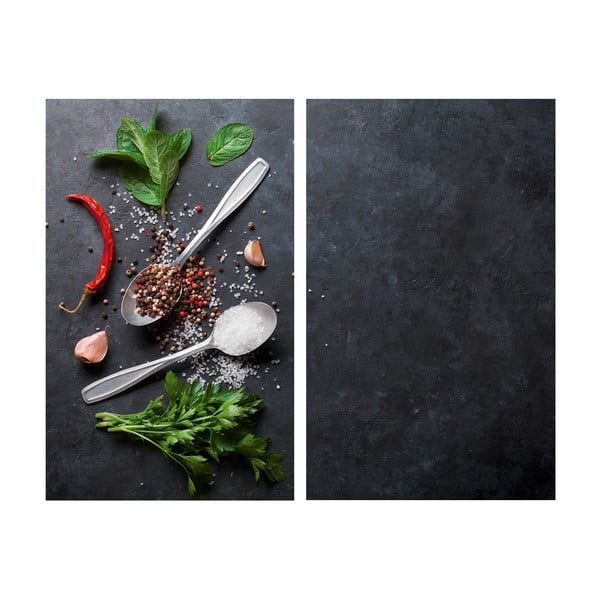 Viryklės dangčiai iš grūdinto stiklo, 2 vnt., 52x30 cm Basil - Allstar