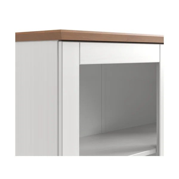 Baltos spalvos/gintarinės spalvos iš pušies masyvo pakabinama vitrina 105x80x35 cm Teramo – Støraa-image-4