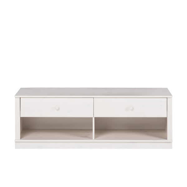 Iš pušies masyvo TV spintelė baltos spalvos 137x47 cm Anita – Støraa