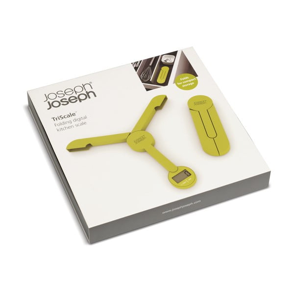Žalios spalvos sulankstomos skaitmeninės virtuvės svarstyklės Joseph Joseph TriScale-image-2