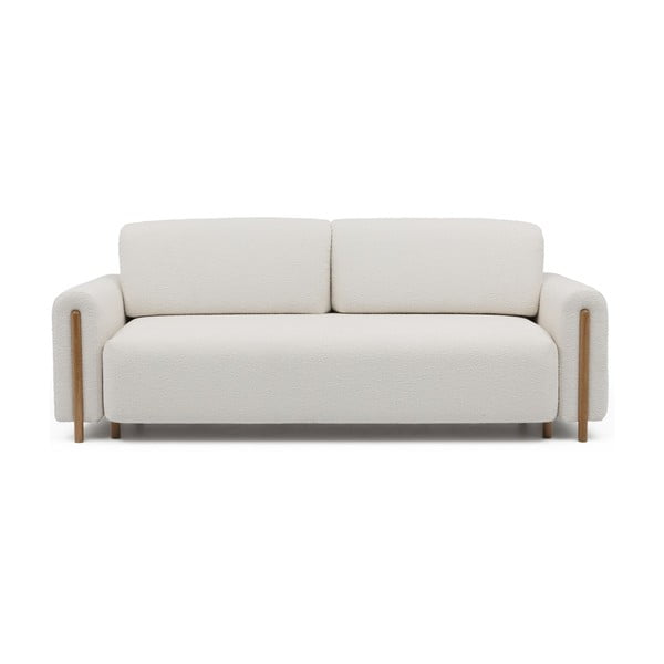 Dramblio kaulo spalvos iš boucle sulankstoma/su sandėliavimo vieta sofa 244 cm Arcadova – ELTAP
