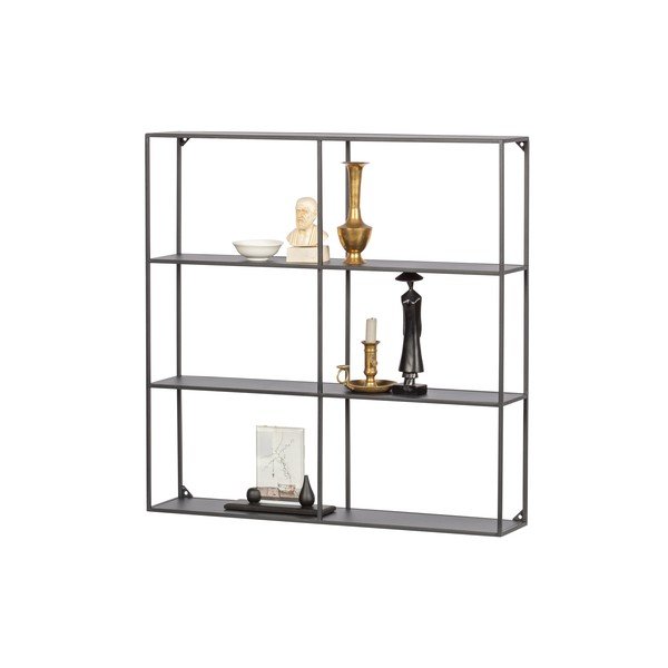 Kelių aukštų sieninė lentyna juodos spalvos iš metalo Meert – WOOOD-image-2