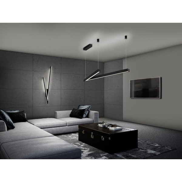 Lubinis šviestuvas juodos spalvos LED su balso kontrole/su mobiliųjų programų valdymu 35x127.5 cm su metaliniu gaubtu Cicanto – CINQUE-image-1