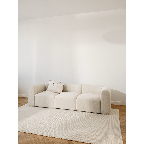 Rankų darbo smėlio spalvos iš vilnos kilimas 200x300 cm Talo – noo.ma-image-1