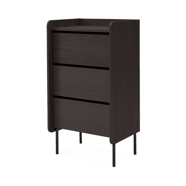 Aukšta šoninė spintelė juodos spalvos iš ąžuolo 60x108,5 cm Wrap – Bonami Selection-image-2