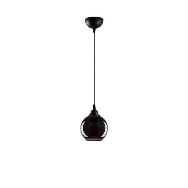 Kabantis šviestuvas juodos spalvos ø 15 cm su stiklo gaubtu Smoked – Opviq lights