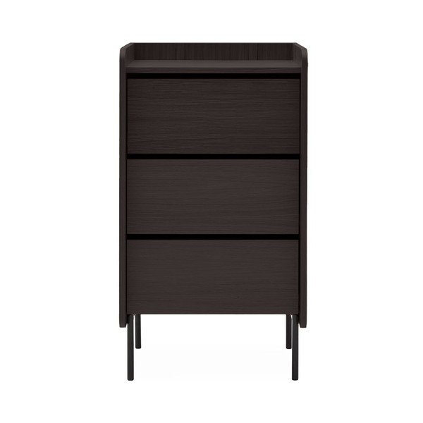Aukšta šoninė spintelė juodos spalvos iš ąžuolo 60x108,5 cm Wrap – Bonami Selection