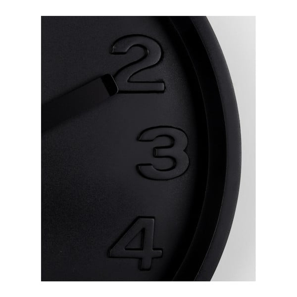 Juodas betoninis sieninis laikrodis su juodomis rodyklėmis Zuiver Concrete-image-4