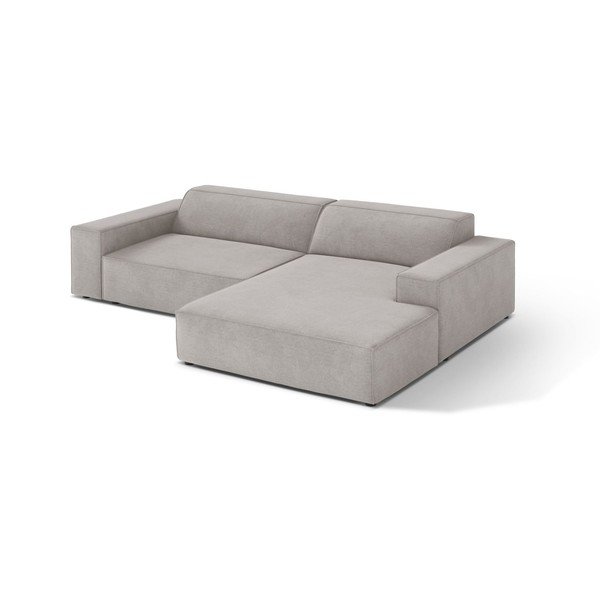 Šviesiai pilkos spalvos modulinė kampinė sofa (su dešiniuoju kampu/su gultu) Jodie – Micadoni 