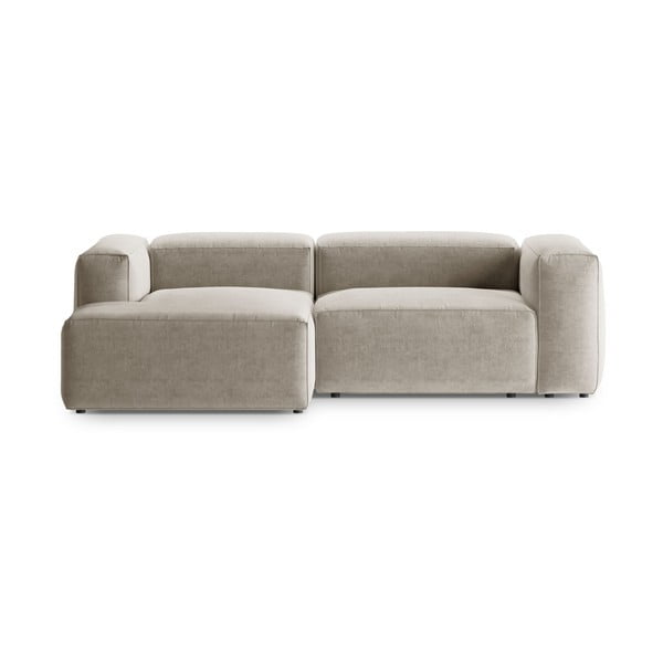 Smėlio spalvos kampinė sofa (su kairiuoju kampu/su gultu) Bergamo – Cosmopolitan Design