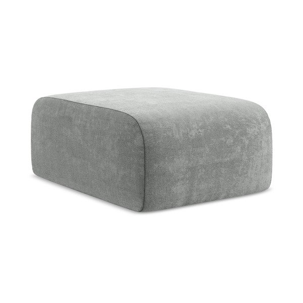 Pilkos spalvos taburetė iš šenilinio audinio Lani – Makamii