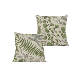 Žalia ir smėlio spalvos pagalvėlė Surdic Botanical, 45 x 45 cm