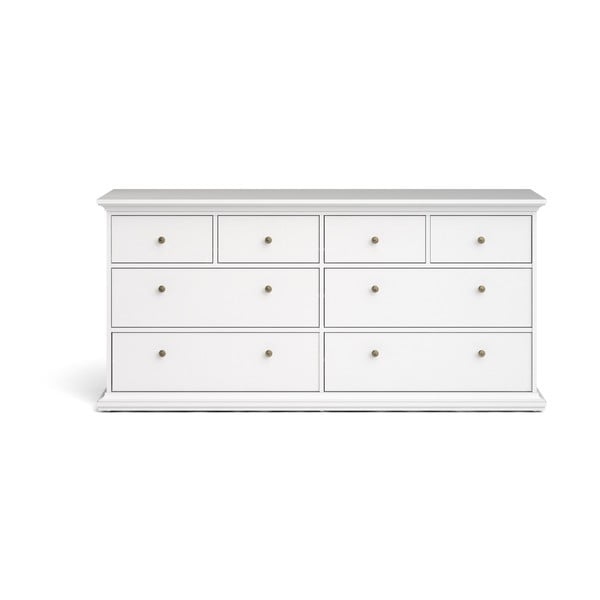 Žema šoninė spintelė baltos spalvos 183x87 cm Paris – Tvilum