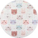 Skalbiamas dramblio kaulo spalvos vaikiškas kilimas ø120 cm Cute Animals – Vitaus