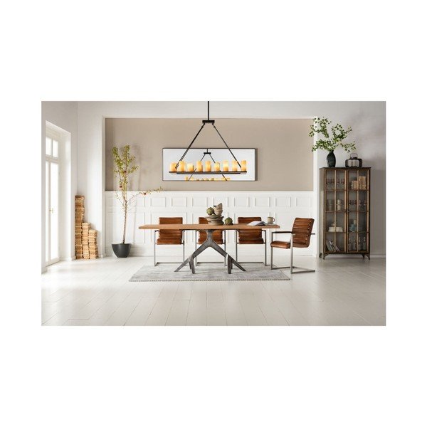 Ruda odinė kėdė su porankiais "Kare Design Cantilever-image-4