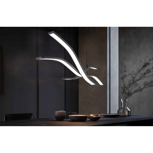 Matinės juodos spalvos iš metalo kabantis šviestuvas LED su nuotolinio valdymo funkcija/su pritemdymo funkcija Spider – Trio Select-image-1