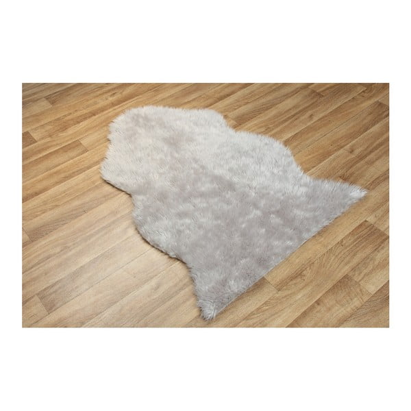 Pilkas dirbtinio kailio kilimas Tekli, 70 x 100 cm-image-2