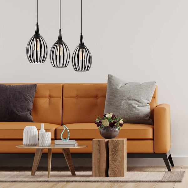 Kabantis šviestuvas juodos spalvos ø 17,5 cm Vincent – LAMKUR-image-1