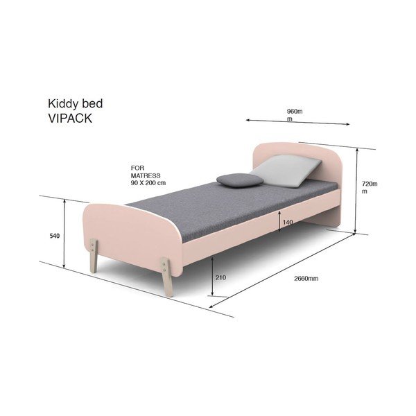 Balta lova Vipack Kiddy, 90 x 200 cm-image-4
