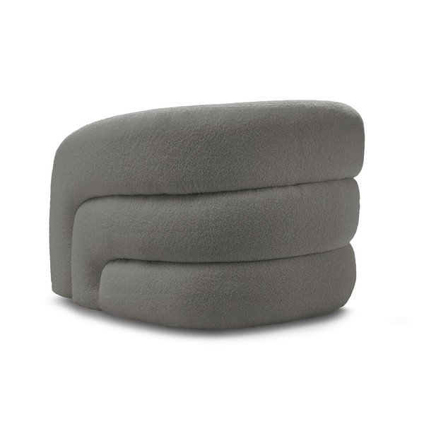 Pilkos spalvos pasukamas krėslas iš boucle Elina – Bobochic Paris-image-4