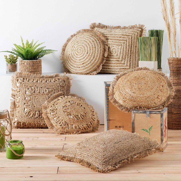 Iš džiuto dekoratyvinė pagalvėlė ø 40 cm Tournicotti – douceur d'intérieur-image-1