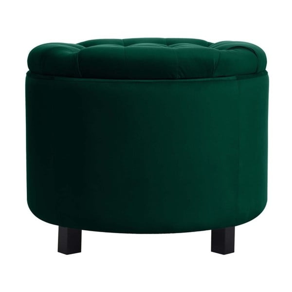 Tamsiai žalias pufas su daiktadėže "JohnsonStyle Estrid French Velvet", ⌀ 52 cm-image-1
