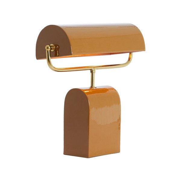 Oranžinės spalvos iš metalo stalinis šviestuvas (aukštis 38 cm) Cardona – Light & Living-image-2