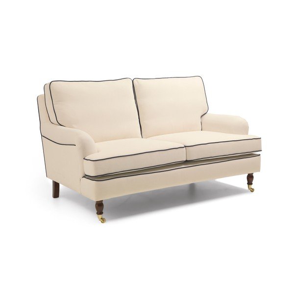 Kreminės spalvos sofa su tamsiai mėlynais apvadais "Max Winzer Passion", 158 cm-image-2