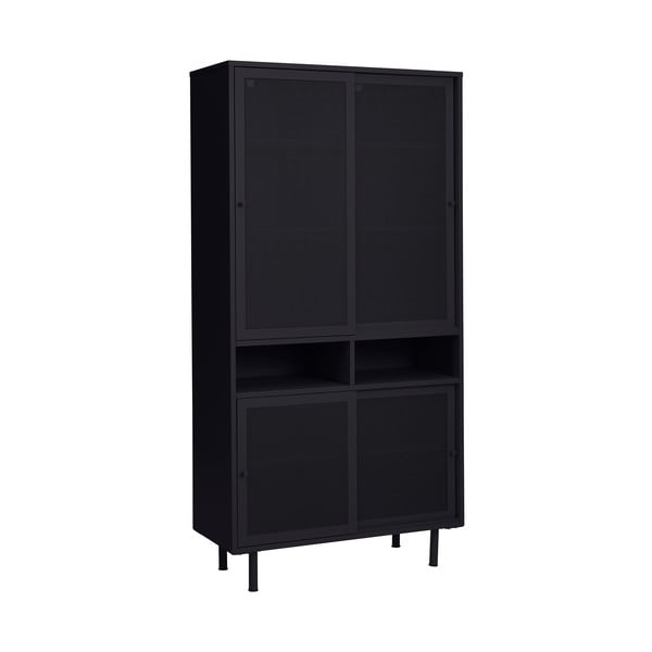 Iš metalo spintelė juodos spalvos su stumdomomis durimis 90x180x40 cm Veep – Unique Furniture-image-4