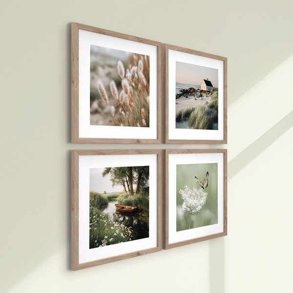 Spausdinti paveikslai su rėmeliu 4 vnt. 30x30 cm Subtle Nature – Styler-image-3