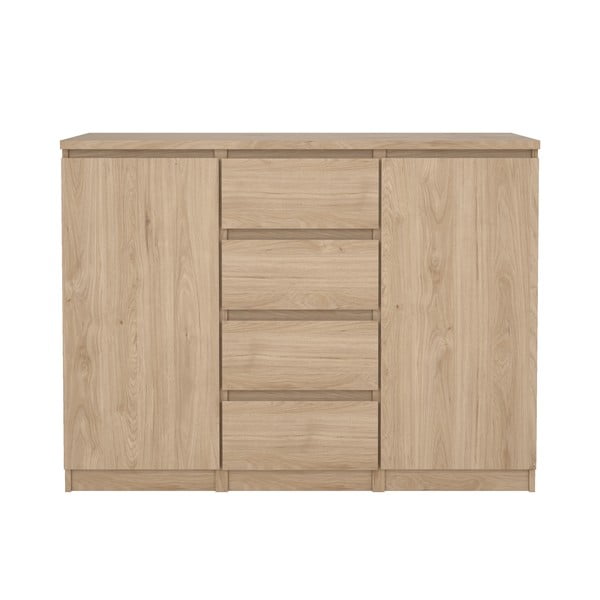 Natūralios spalvos šoninė spintelė iš ąžuolo 121x91x50 cm Naia – Tvilum