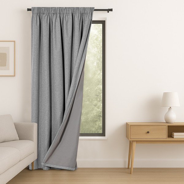 Pilkos spalvos visiškai užtemdo užuolaida 140x250 cm Corita – Restilo-image-1