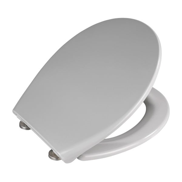 Pilkos spalvos lengvai užsidaranti tualeto sėdynė Wenko Samos, 44,5 x 37,5 cm-image-2