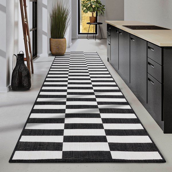 Juodos ir baltos spalvos kilimas 80x200 cm Viela – Hanse Home-image-2