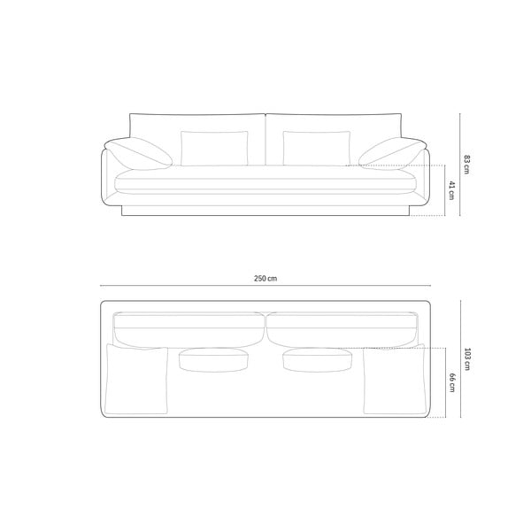 Iš velveto sofa šviesiai žalios spalvos 250 cm Torino – Micadoni -image-4